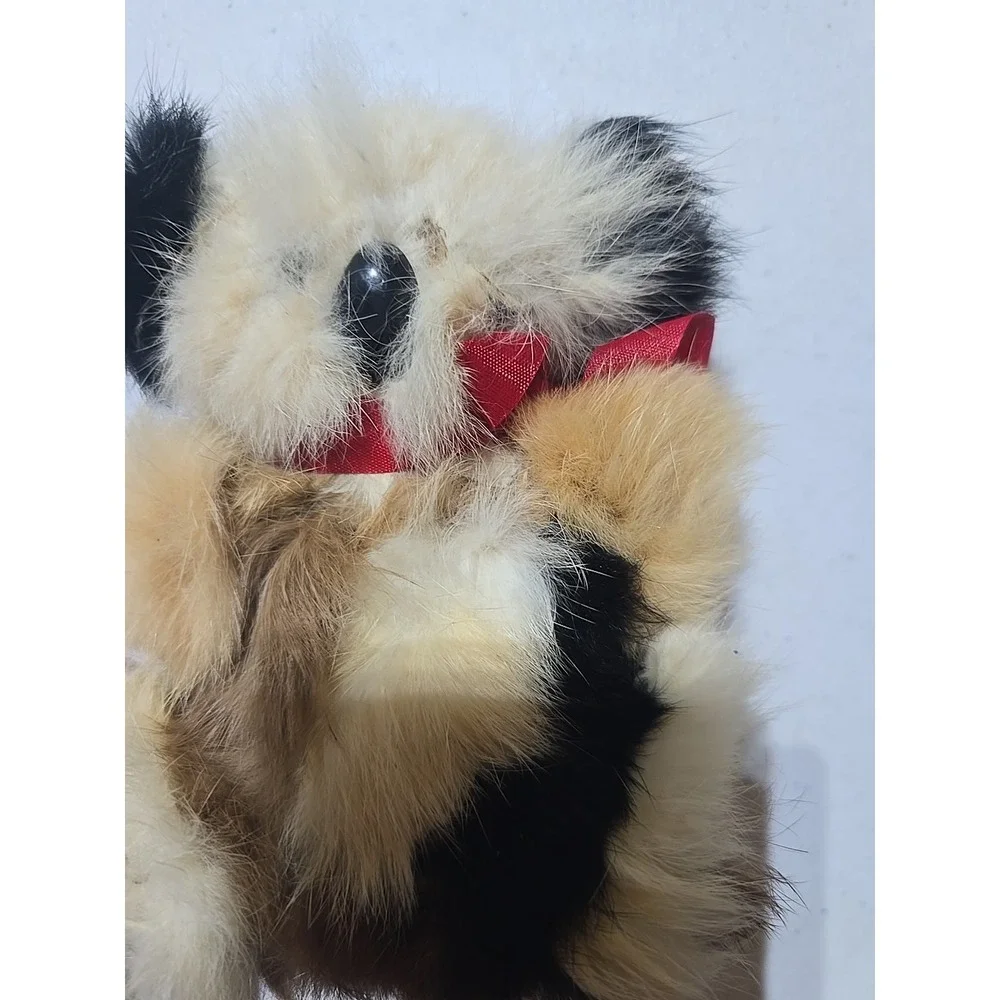 Vintage Real Fur Rabbit ?‎ Koala Bear Plush Plastic Body Multicolor